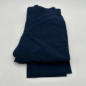 INC International Concepts Mens Slim Houndstooth Dress Pants Navy Blue 33 x 32